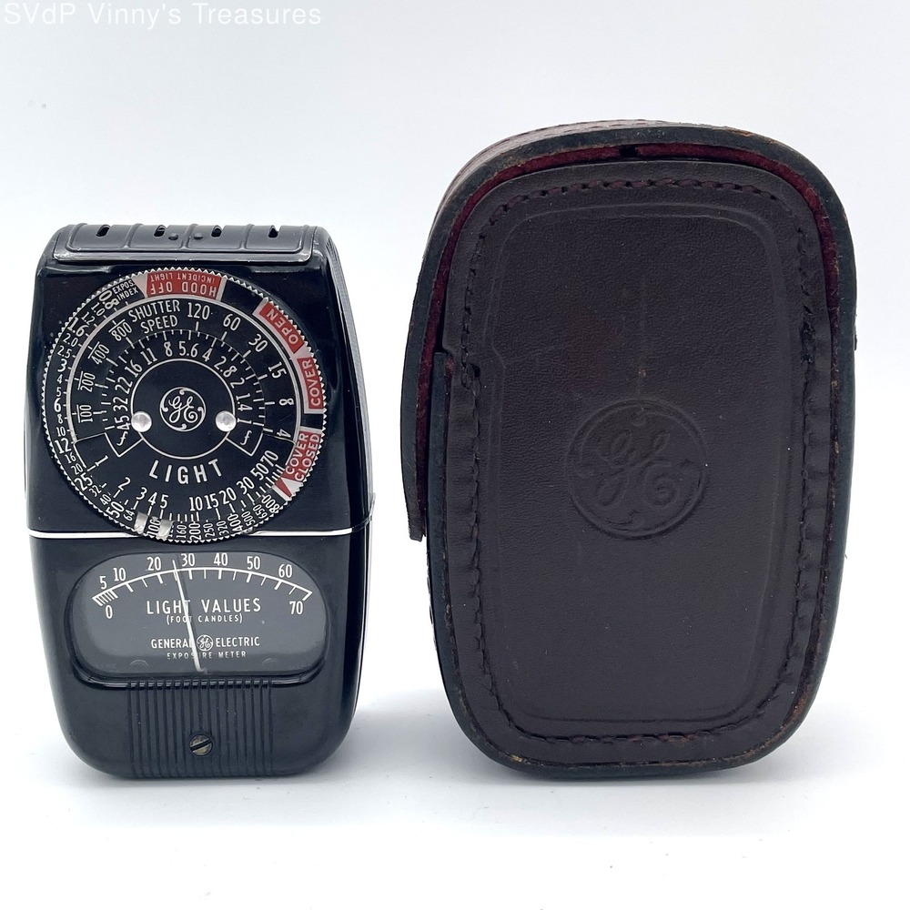 VTG General Electric GE Exposure Meter w/ Original Leather Case Made USA